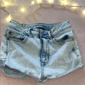 american eagle high waisted short short.